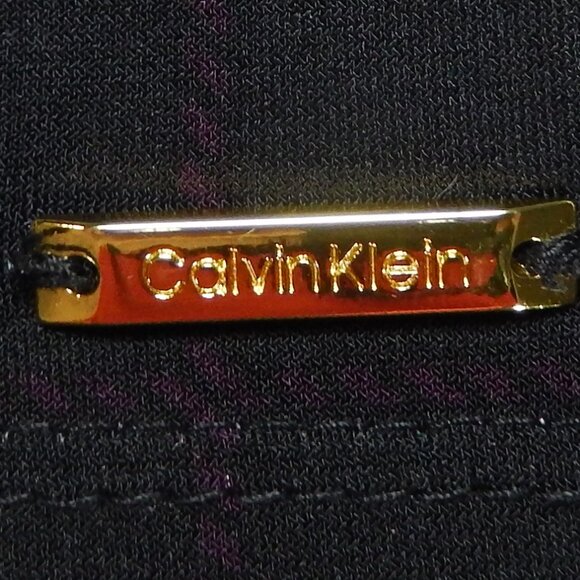 Calvin Klein Black & White Plaid V-Neck Small Sleeveless Career Top EUC - Picture 9 of 12